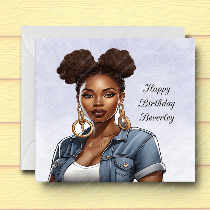 Black Woman Birthday Card E2